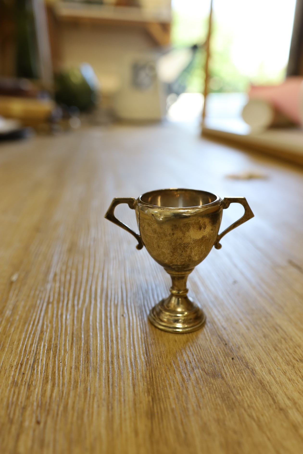 A large quantity of silver plate and some small silver to include Russian egg cup and twin handled trophy. Condition - mostly fair to good